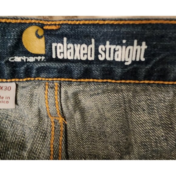 Carhartt Work Jeans Relaxed Straight Fit Blue Medium Wash Mens Size 38 x 30 - Picture 14 of 15